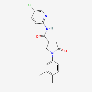 molecular formula C18H18ClN3O2 B4419361 N-(5-chloropyridin-2-yl)-1-(3,4-dimethylphenyl)-5-oxopyrrolidine-3-carboxamide 