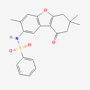 molecular formula C21H21NO4S B4419388 N-(3,7,7-trimethyl-9-oxo-6,7,8,9-tetrahydrodibenzo[b,d]furan-2-yl)benzenesulfonamide 