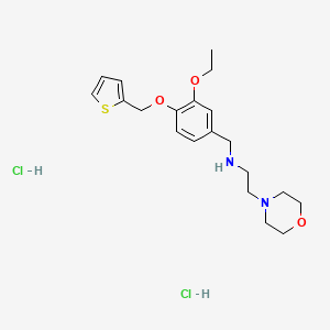 N-[[3-ethoxy-4-(thiophen-2-ylmethoxy)phenyl]methyl]-2-morpholin-4-ylethanamine;dihydrochloride