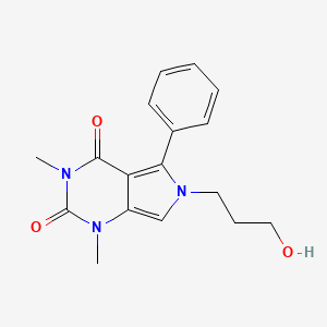 molecular formula C17H19N3O3 B4419421 6-(3-HYDROXYPROPYL)-1,3-DIMETHYL-5-PHENYL-1H,2H,3H,4H,6H-PYRROLO[3,4-D]PYRIMIDINE-2,4-DIONE 