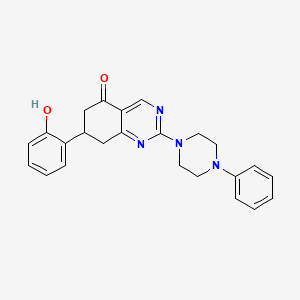 molecular formula C24H24N4O2 B4419452 7-(2-HYDROXYPHENYL)-2-(4-PHENYLPIPERAZINO)-7,8-DIHYDRO-5(6H)-QUINAZOLINONE 