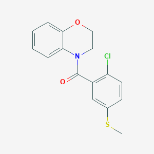 molecular formula C16H14ClNO2S B4419469 4-[2-CHLORO-5-(METHYLSULFANYL)BENZOYL]-3,4-DIHYDRO-2H-1,4-BENZOXAZINE 