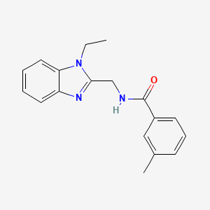 molecular formula C18H19N3O B4419517 N-[(1-ETHYL-1H-1,3-BENZODIAZOL-2-YL)METHYL]-3-METHYLBENZAMIDE 