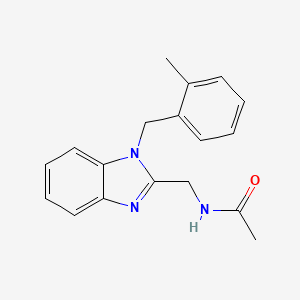 molecular formula C18H19N3O B4419528 N-({1-[(2-methylphenyl)methyl]benzimidazol-2-yl}methyl)acetamide 