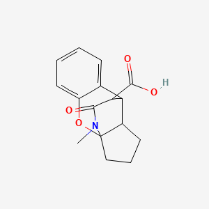 molecular formula C16H17NO4 B4419557 12-methyl-11-oxo-2,3,9,9a-tetrahydro-1H-3a,9-(epiminoethano)cyclopenta[b]chromene-10-carboxylic acid 