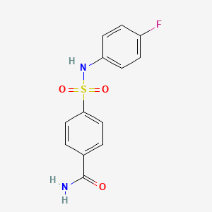 molecular formula C13H11FN2O3S B4419565 4-[(4-Fluorophenyl)sulfamoyl]benzamide 