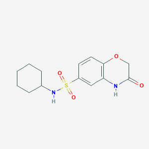 molecular formula C14H18N2O4S B4419572 N-cyclohexyl-3-oxo-3,4-dihydro-2H-1,4-benzoxazine-6-sulfonamide 