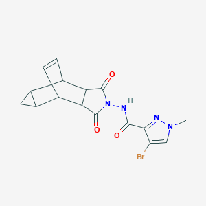 molecular formula C16H15BrN4O3 B441960 4-bromo-N-(3,5-dioxo-4-azatetracyclo[5.3.2.0~2,6~.0~8,10~]dodec-11-en-4-yl)-1-methyl-1H-pyrazole-3-carboxamide CAS No. 1212293-12-3