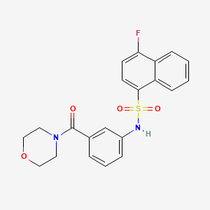 molecular formula C21H19FN2O4S B4419604 4-fluoro-N-[3-(morpholine-4-carbonyl)phenyl]naphthalene-1-sulfonamide 