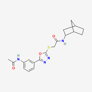 2-({5-[3-(acetylamino)phenyl]-1,3,4-oxadiazol-2-yl}thio)-N-bicyclo[2.2.1]hept-2-ylacetamide