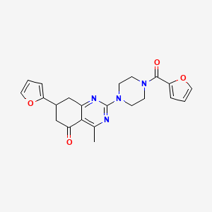 molecular formula C22H22N4O4 B4419644 2-[4-(2-furoyl)piperazin-1-yl]-7-(2-furyl)-4-methyl-7,8-dihydroquinazolin-5(6H)-one 