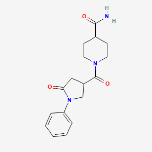 molecular formula C17H21N3O3 B4419702 1-[(5-Oxo-1-phenylpyrrolidin-3-yl)carbonyl]piperidine-4-carboxamide 