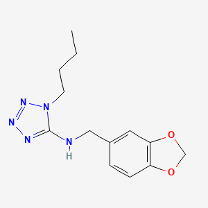 molecular formula C13H17N5O2 B4419708 N-(1,3-benzodioxol-5-ylmethyl)-1-butyl-1H-tetrazol-5-amine 