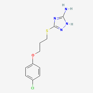 molecular formula C11H13ClN4OS B4419716 5-((3-(4-chlorophenoxy)propyl)thio)-4H-1,2,4-triazol-3-amine 