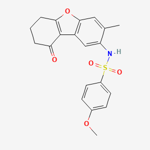 molecular formula C20H19NO5S B4419733 4-methoxy-N-(3-methyl-9-oxo-6,7,8,9-tetrahydrodibenzo[b,d]furan-2-yl)benzenesulfonamide 