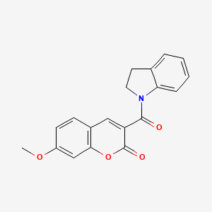 molecular formula C19H15NO4 B4419747 3-(2,3-dihydro-1H-indol-1-ylcarbonyl)-7-methoxy-2H-chromen-2-one CAS No. 7047-17-8