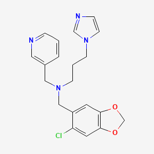 molecular formula C20H21ClN4O2 B4419782 N-[(6-chloro-1,3-benzodioxol-5-yl)methyl]-3-(1H-imidazol-1-yl)-N-(pyridin-3-ylmethyl)propan-1-amine 