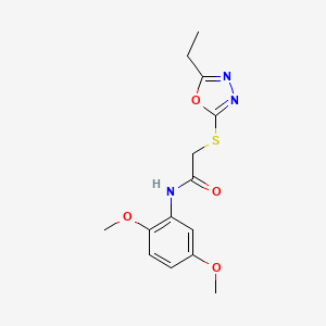 molecular formula C14H17N3O4S B4419837 N-(2,5-dimethoxyphenyl)-2-[(5-ethyl-1,3,4-oxadiazol-2-yl)sulfanyl]acetamide 