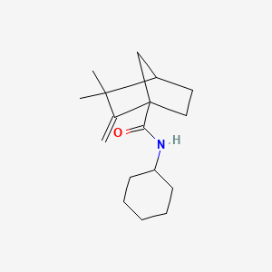 molecular formula C17H27NO B4419841 N-cyclohexyl-3,3-dimethyl-2-methylenebicyclo[2.2.1]heptane-1-carboxamide 