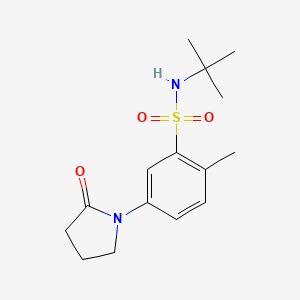 molecular formula C15H22N2O3S B4419880 N-tert-butyl-2-methyl-5-(2-oxopyrrolidin-1-yl)benzenesulfonamide 