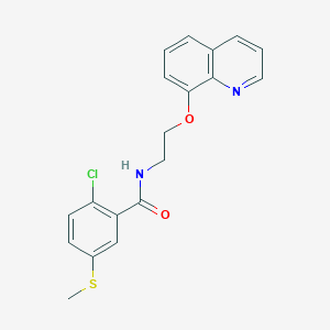 molecular formula C19H17ClN2O2S B4419894 2-chloro-5-(methylthio)-N-[2-(quinolin-8-yloxy)ethyl]benzamide 