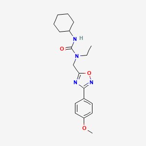 molecular formula C19H26N4O3 B4419899 1-CYCLOHEXYL-3-ETHYL-3-{[3-(4-METHOXYPHENYL)-1,2,4-OXADIAZOL-5-YL]METHYL}UREA 