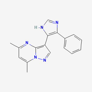 molecular formula C17H15N5 B4419913 5,7-dimethyl-3-(4-phenyl-1H-imidazol-5-yl)pyrazolo[1,5-a]pyrimidine 