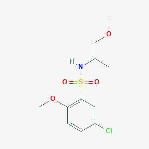 molecular formula C11H16ClNO4S B4419936 5-chloro-2-methoxy-N-(2-methoxy-1-methylethyl)benzenesulfonamide 