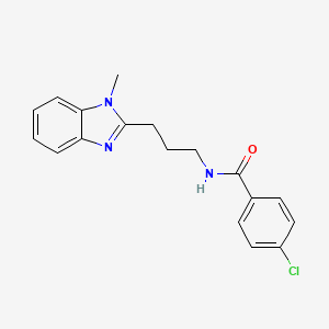 molecular formula C18H18ClN3O B4419958 4-chloro-N-[3-(1-methyl-1H-benzimidazol-2-yl)propyl]benzamide 