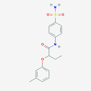 molecular formula C17H20N2O4S B4419985 2-(3-methylphenoxy)-N-(4-sulfamoylphenyl)butanamide 