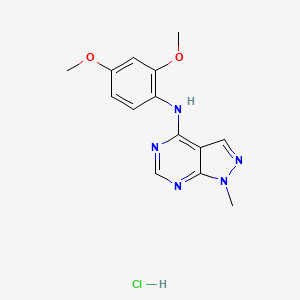 molecular formula C14H16ClN5O2 B4419998 N-(2,4-dimethoxyphenyl)-1-methyl-1H-pyrazolo[3,4-d]pyrimidin-4-amine hydrochloride 