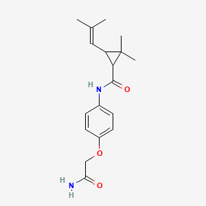 molecular formula C18H24N2O3 B4420031 N-[4-(2-amino-2-oxoethoxy)phenyl]-2,2-dimethyl-3-(2-methylprop-1-en-1-yl)cyclopropanecarboxamide 