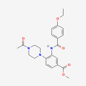 molecular formula C23H27N3O5 B4420047 METHYL 4-(4-ACETYLPIPERAZIN-1-YL)-3-(4-ETHOXYBENZAMIDO)BENZOATE 