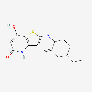 molecular formula C16H16N2O2S B4420048 6-Ethyl-15-hydroxy-17-thia-2,12-diazatetracyclo[8.7.0.03,8.011,16]heptadeca-1(10),2,8,11(16),14-pentaen-13-one 