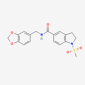 N-[(2H-1,3-BENZODIOXOL-5-YL)METHYL]-1-METHANESULFONYL-2,3-DIHYDRO-1H-INDOLE-5-CARBOXAMIDE