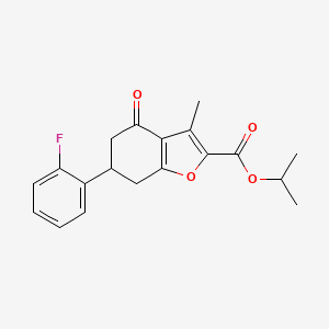 molecular formula C19H19FO4 B4420055 isopropyl 6-(2-fluorophenyl)-3-methyl-4-oxo-4,5,6,7-tetrahydro-1-benzofuran-2-carboxylate 