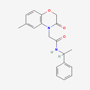 molecular formula C19H20N2O3 B4420057 2-(6-Methyl-3-oxo-3,4-dihydro-2H-1,4-benzoxazin-4-YL)-N-(1-phenylethyl)acetamide 