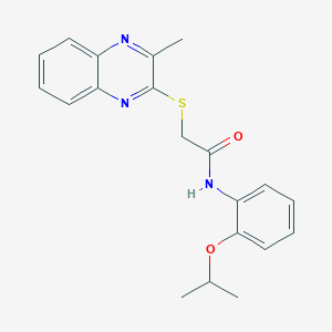 molecular formula C20H21N3O2S B4420058 2-[(3-methylquinoxalin-2-yl)sulfanyl]-N-[2-(propan-2-yloxy)phenyl]acetamide 