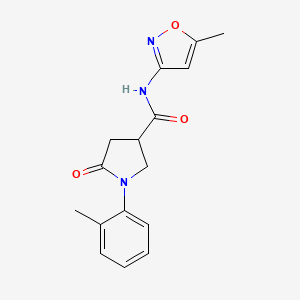 molecular formula C16H17N3O3 B4420064 N-(5-methyl-1,2-oxazol-3-yl)-1-(2-methylphenyl)-5-oxopyrrolidine-3-carboxamide 