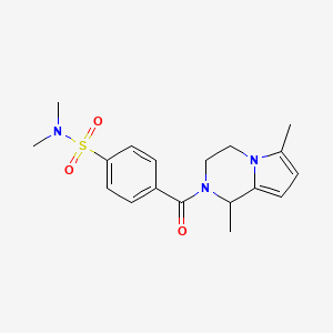 molecular formula C18H23N3O3S B4420067 4-[(1,6-dimethyl-3,4-dihydropyrrolo[1,2-a]pyrazin-2(1H)-yl)carbonyl]-N,N-dimethylbenzenesulfonamide 