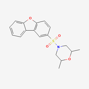 molecular formula C18H19NO4S B4420107 4-(dibenzo[b,d]furan-2-ylsulfonyl)-2,6-dimethylmorpholine 