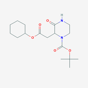 molecular formula C17H28N2O5 B4420125 tert-butyl 2-[2-(cyclohexyloxy)-2-oxoethyl]-3-oxopiperazine-1-carboxylate 