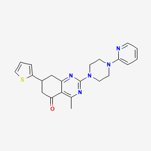 molecular formula C22H23N5OS B4420144 4-methyl-2-[4-(pyridin-2-yl)piperazin-1-yl]-7-(thiophen-2-yl)-7,8-dihydroquinazolin-5(6H)-one 