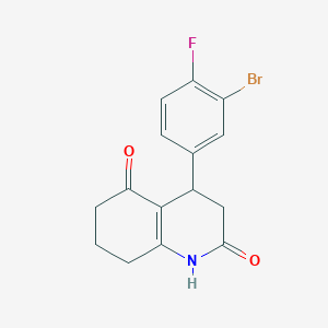 molecular formula C15H13BrFNO2 B4420161 4-(3-bromo-4-fluorophenyl)-4,6,7,8-tetrahydroquinoline-2,5(1H,3H)-dione 