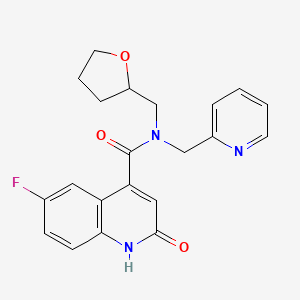 6-fluoro-2-oxo-N-(pyridin-2-ylmethyl)-N-(tetrahydrofuran-2-ylmethyl)-1,2-dihydroquinoline-4-carboxamide