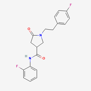 molecular formula C19H18F2N2O2 B4420185 N-(2-fluorophenyl)-1-[2-(4-fluorophenyl)ethyl]-5-oxopyrrolidine-3-carboxamide 