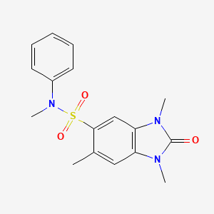 molecular formula C17H19N3O3S B4420212 N,1,3,6-tetramethyl-2-oxo-N-phenyl-2,3-dihydro-1H-benzimidazole-5-sulfonamide 