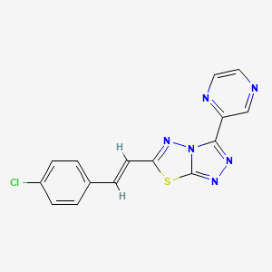 molecular formula C15H9ClN6S B4420235 6-(4-CHLOROSTYRYL)-3-(2-PYRAZINYL)[1,2,4]TRIAZOLO[3,4-B][1,3,4]THIADIAZOLE 