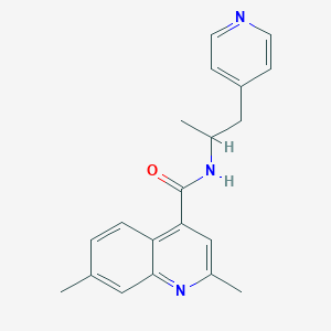 molecular formula C20H21N3O B4420238 2,7-dimethyl-N-(1-methyl-2-pyridin-4-ylethyl)quinoline-4-carboxamide 