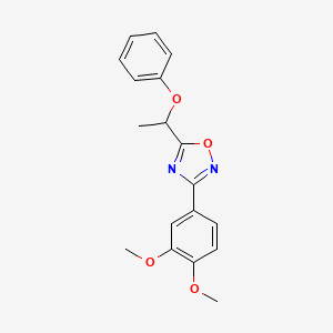 molecular formula C18H18N2O4 B4420242 3-(3,4-dimethoxyphenyl)-5-(1-phenoxyethyl)-1,2,4-oxadiazole 